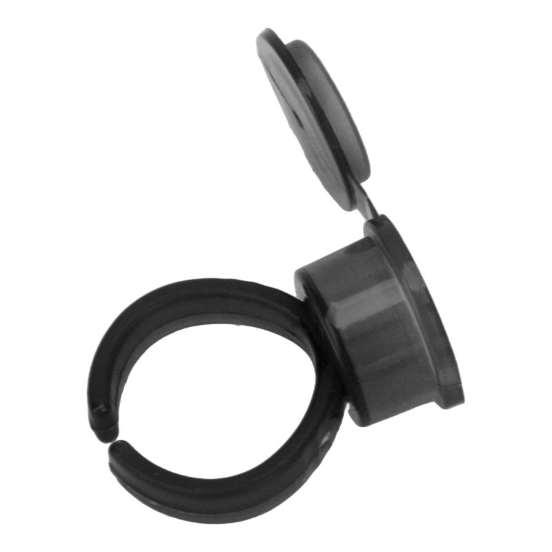50Pcs Microblading Pigment Ring Cups with Cover for Tattoo Ink Semi Permanent Makeup Eyebrow Glue Container Black - Image 4