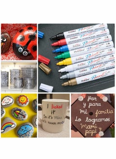 KASTWAVE Paint Marker Pens 8 Colors Oil Based Paint Markers Permanent Waterproof Quick Dry Medium Tip Assorted Color Paint Pen for Metal Wood Fabric Plastic Rock Painting Stone Mugs Canvas Glass  - Image 3