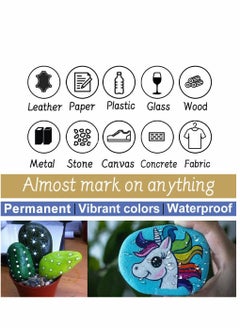 KASTWAVE Paint Marker Pens 8 Colors Oil Based Paint Markers Permanent Waterproof Quick Dry Medium Tip Assorted Color Paint Pen for Metal Wood Fabric Plastic Rock Painting Stone Mugs Canvas Glass  - Image 5