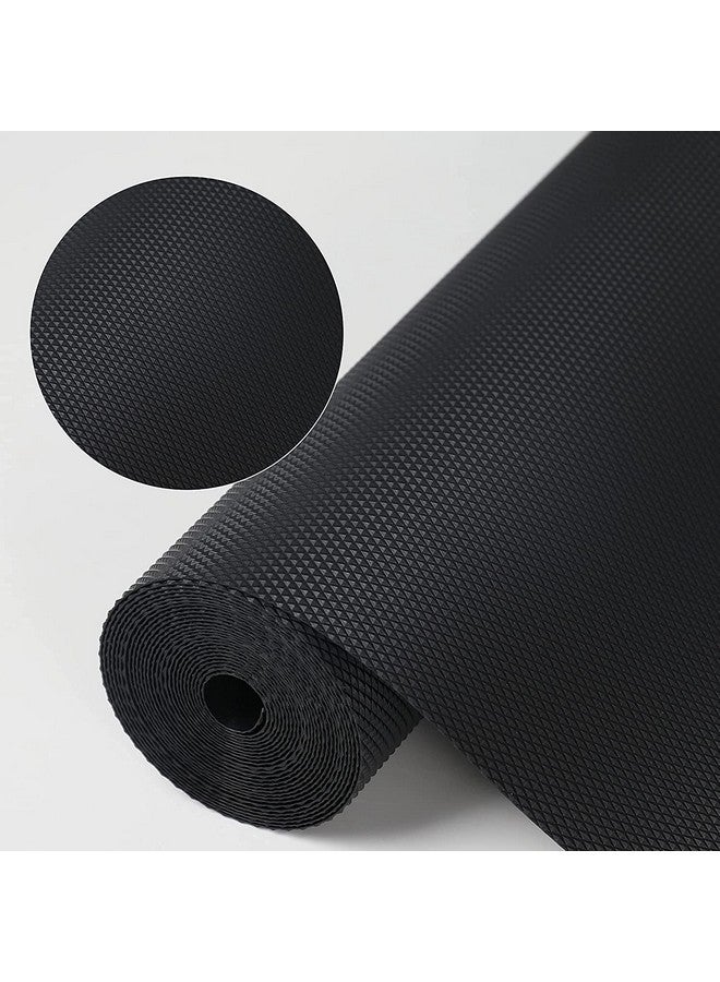ElastPro ElastPro (45 cm X 1.5 m) Black EVA Food Grade Washable Anti Slip Mat/Sheet for Fridge, Shelf Liner, Table, Kitchen Drawer mat (Diamond Texture, Black)  - Image 1