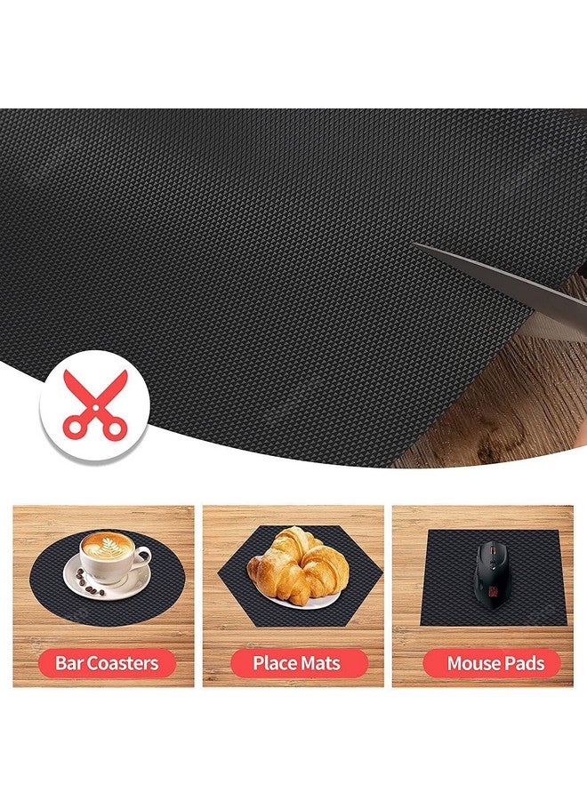 ElastPro ElastPro (45 cm X 1.5 m) Black EVA Food Grade Washable Anti Slip Mat/Sheet for Fridge, Shelf Liner, Table, Kitchen Drawer mat (Diamond Texture, Black)  - Image 4
