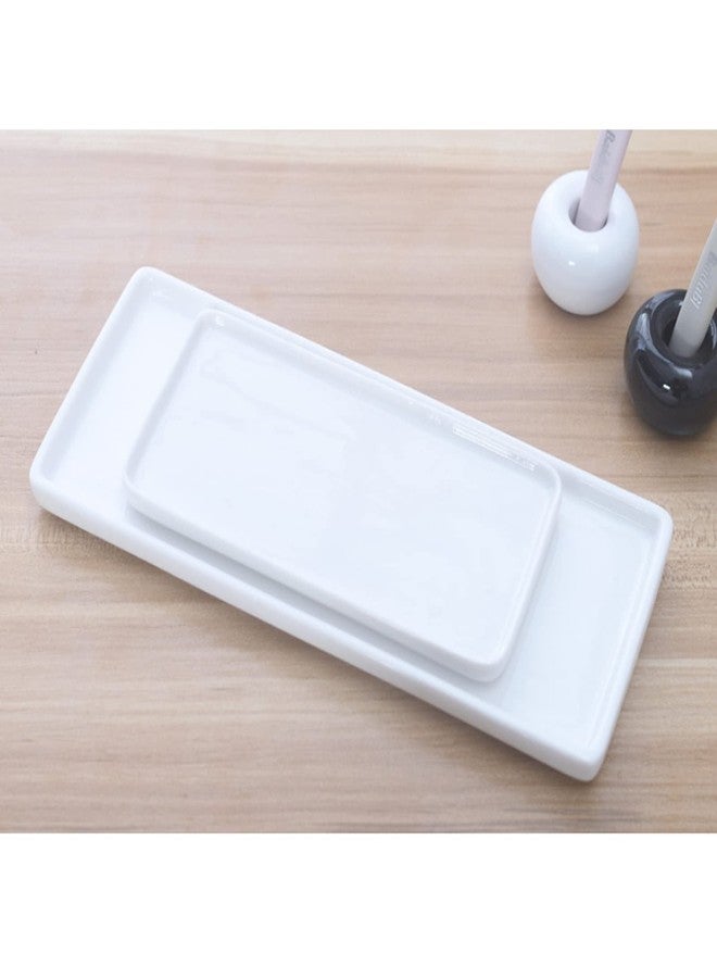 JAKSSO Ceramic Toothbrush Holder for Bathroom Toothbrush Tray for Vanity Countertop Storage Organizer for Holding Toothpaste Dental Floss Picks Makeup Brushes Trays for Household Purposes(Small) - Image 5