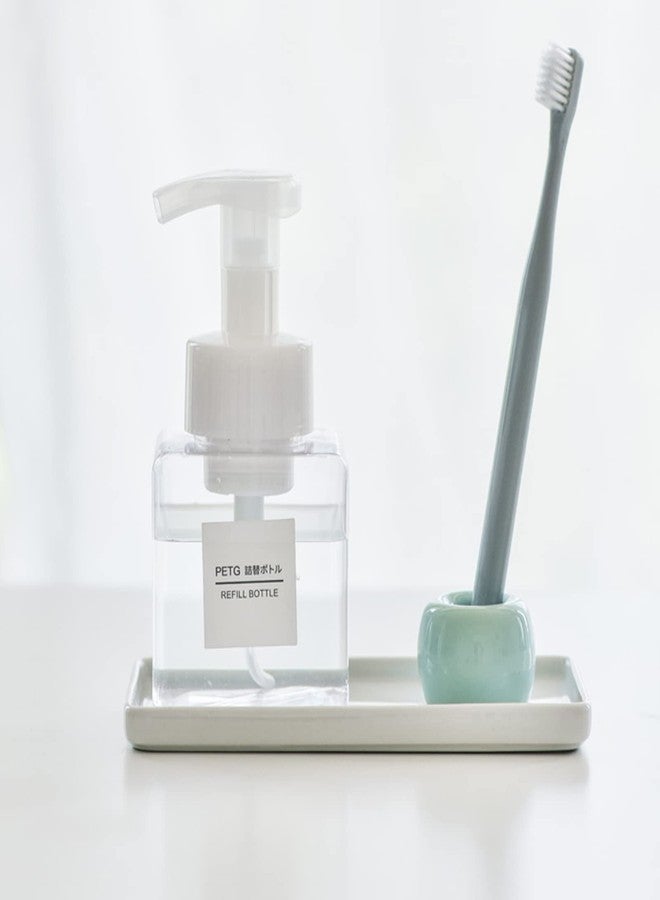 JAKSSO Ceramic Toothbrush Holder for Bathroom Toothbrush Tray for Vanity Countertop Storage Organizer for Holding Toothpaste Dental Floss Picks Makeup Brushes Trays for Household Purposes(Small) - Image 3