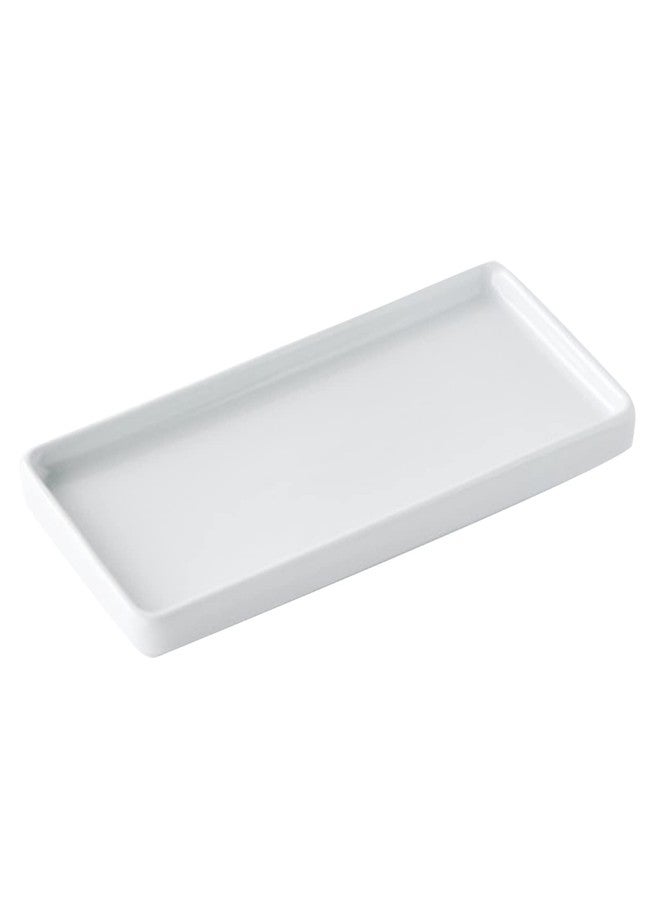 JAKSSO Ceramic Toothbrush Holder for Bathroom Toothbrush Tray for Vanity Countertop Storage Organizer for Holding Toothpaste Dental Floss Picks Makeup Brushes Trays for Household Purposes(Small) - Image 1