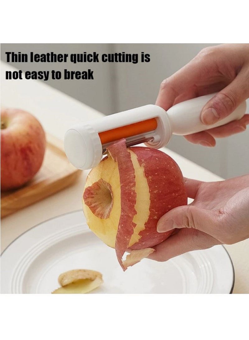 مقشرة الخضار والفواكه مع فرشاة 2 في 1 أدوات مطبخ بتصميم دوار وفرشاة تنظيف للمطبخ المنزلي (أبيض)كود 6887 - Image 1