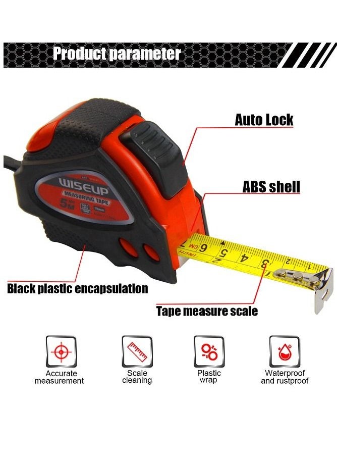 WISEUP - Rubber Measuring Tape 5Mx25MM - Image 1