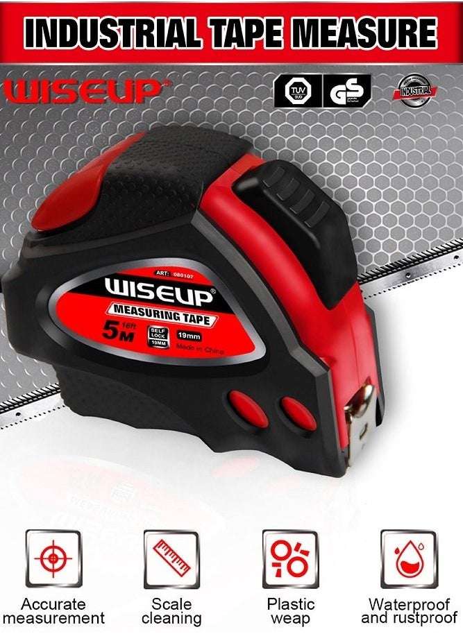 WISEUP - Rubber Measuring Tape 5Mx25MM - Image 1