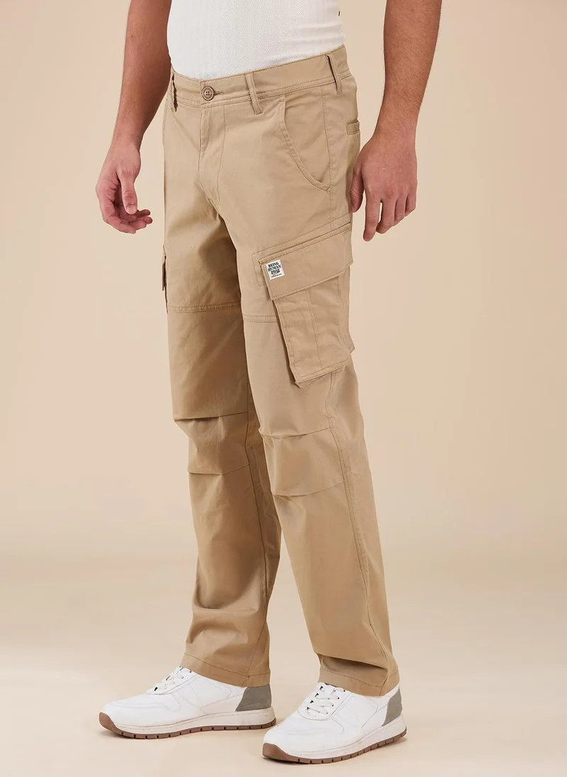 Being Human KHAKI Men Classic Regular Fit Cargos Trousers for Men | Best Price UAE