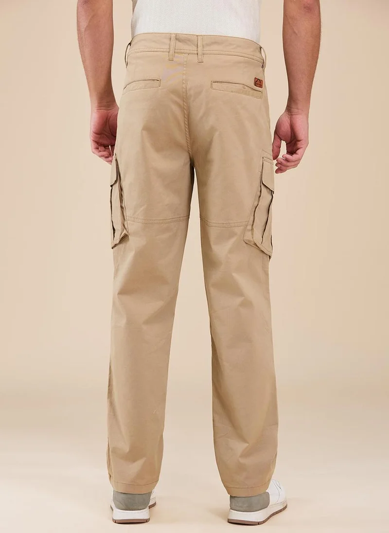 Being Human KHAKI Men Classic Regular Fit Cargos Trousers for Men | Best Price UAE