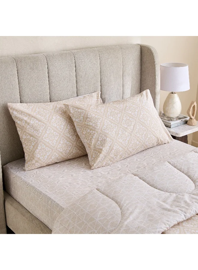 Home Box Madison Burnley 3-Piece Cotton Printed Twin Comforter Set -160x220 cm
