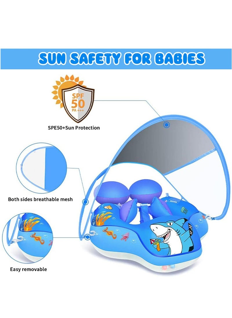 Topyich Baby Swimming Float with UPF50+ Sun Canopy, Inflatable Baby Floats for Pool, No Flip Over Toddler Pool Ring for Baby Age of 3-36 Months  - Image 4