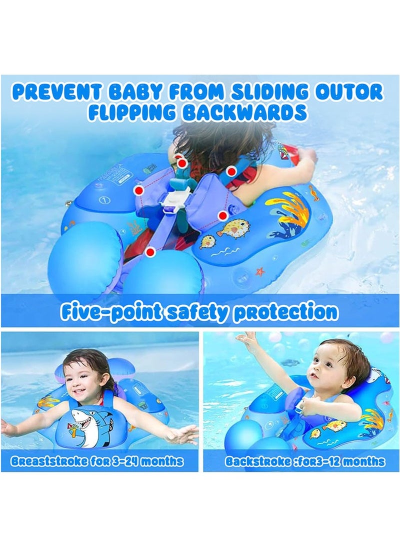 Topyich - Baby Swimming Pool Float with UPF50+ Sun Canopy, Inflatable Baby Floats for Pool, No Flip Over Toddler Pool Ring for Baby Age of 3-36 Months - Image 1