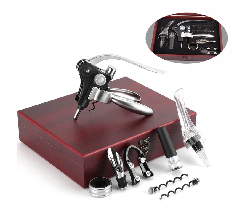 Smaier Wine Opener,Wine Bottle Opener, Wine Accessories Areator Wine Opener Kit, Red wine Corkscrew Set with Wood Case,Wine Gift with Luxury Packaging - Image 2