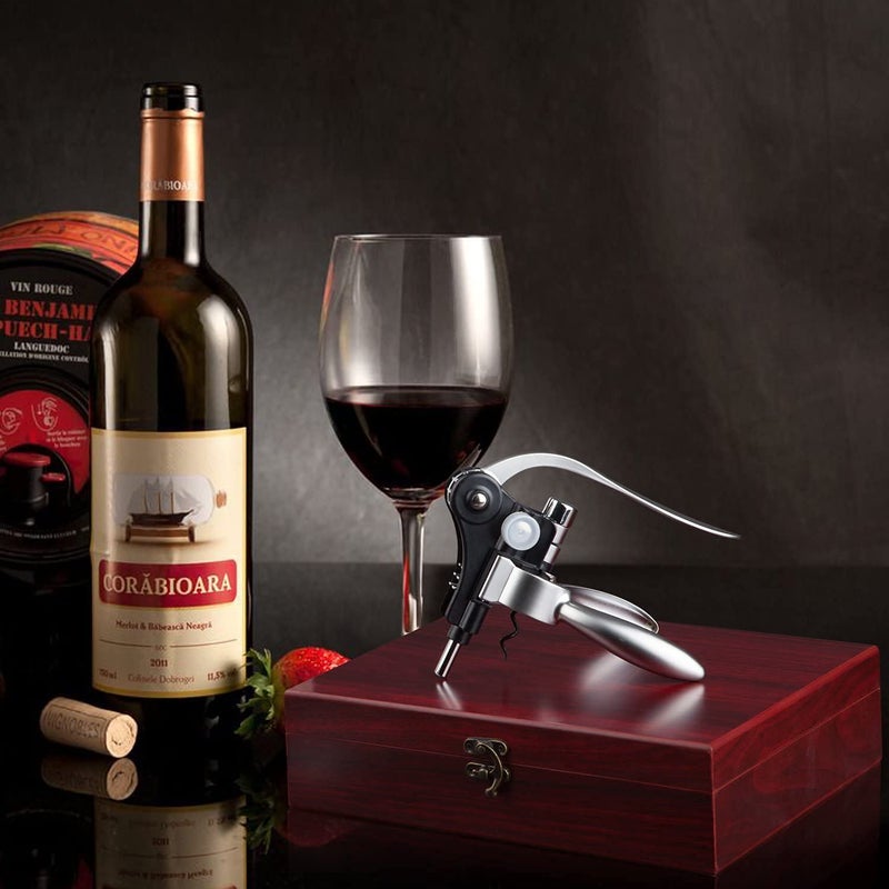 Smaier Wine Opener,Wine Bottle Opener, Wine Accessories Areator Wine Opener Kit, Red wine Corkscrew Set with Wood Case,Wine Gift with Luxury Packaging - Image 5