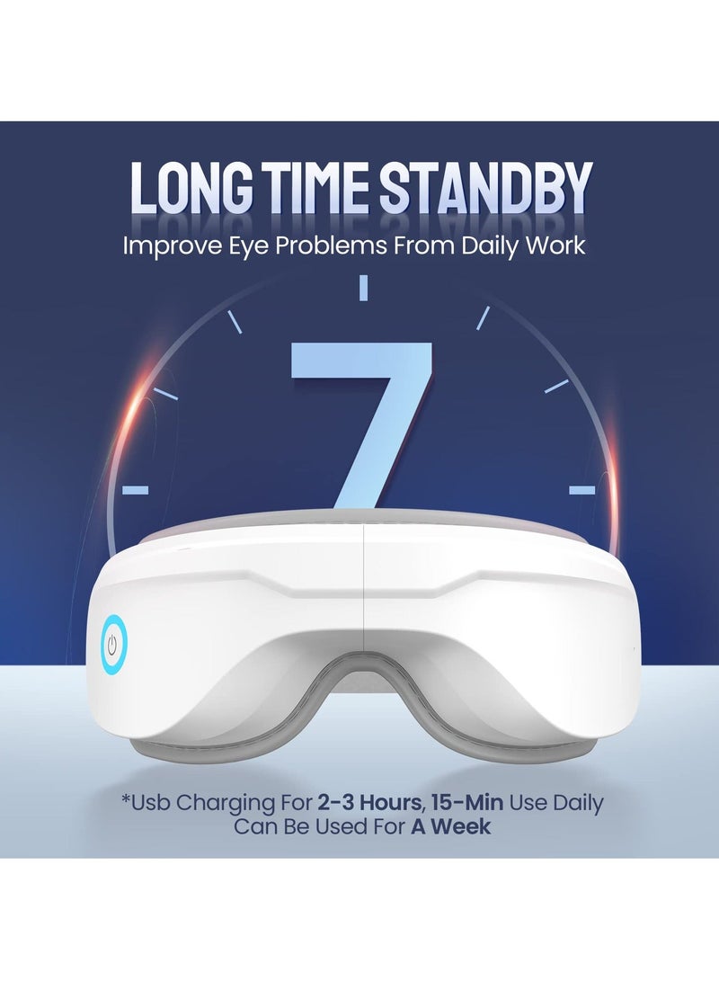 Generic Wireless Electric Eye Massager Portable Eye Massager Mask with Intelligent Airbag Compression Hot Compress Vibration 6 Massage Modes Bluetooth Music for Relieve Eye Strain Dark Circles Eye Bags  - Image 4