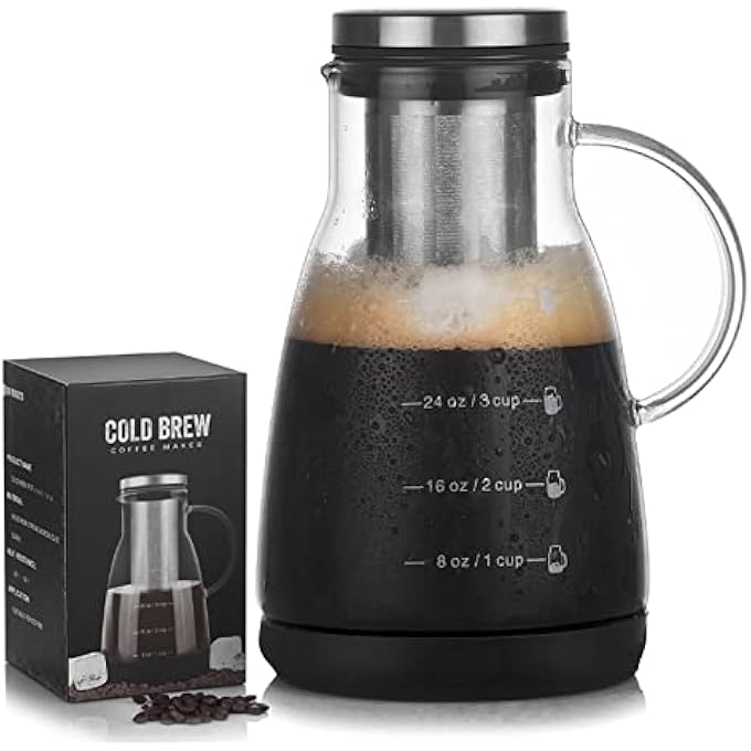 SWIUKPHE Cold Brew Coffee Maker 32Oz Airtight Maker With Removable Stainless Steel Filter For Home Iced Tea  Coffee Pot - Image 1