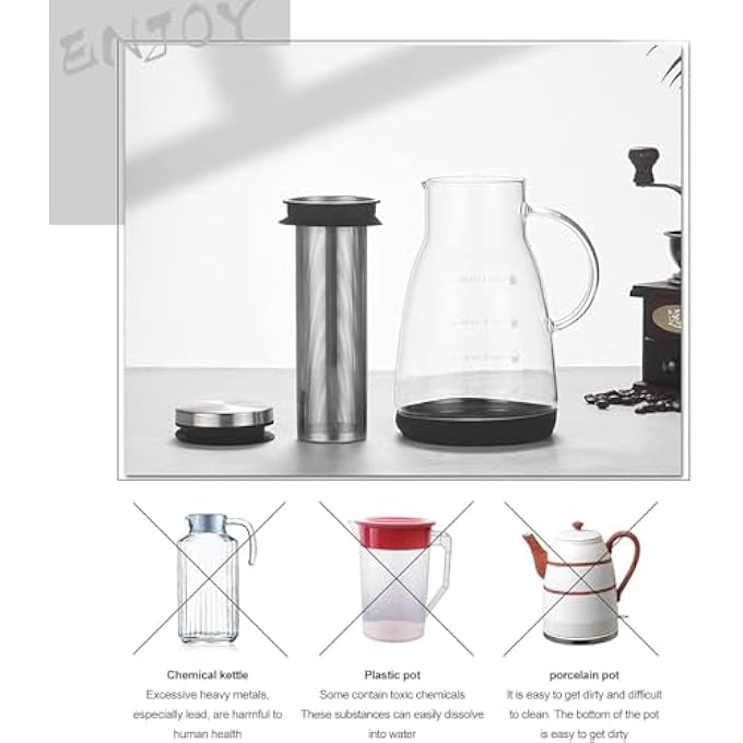 SWIUKPHE Cold Brew Coffee Maker 32Oz Airtight Maker With Removable Stainless Steel Filter For Home Iced Tea  Coffee Pot - Image 4