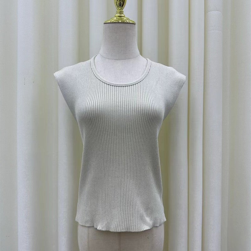 Selling T-Shirts Slim-Fit Ice Silk Short-Sleeved T-Shirt Square Collar Solid Color Slim-Fit Sweater - Image 1