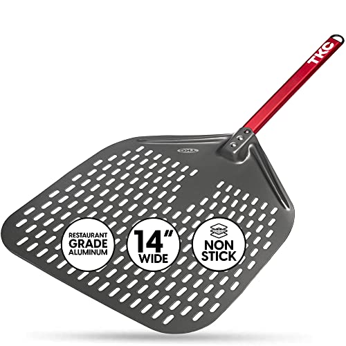 TKC Perforated Pizza Peel Bundle with 14 Inch XL Peel and 8" inch Pizza Turning Peel - Commercial Grade Pizza Spatula - Fits all 16 inch Pizza Ovens - Image 3