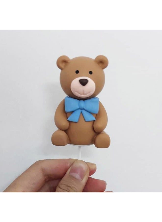 DiDida Baby Bear Cake Topper Boy for Birthday Baby Shower Baby Boy Blue 38pcs/set - Image 3