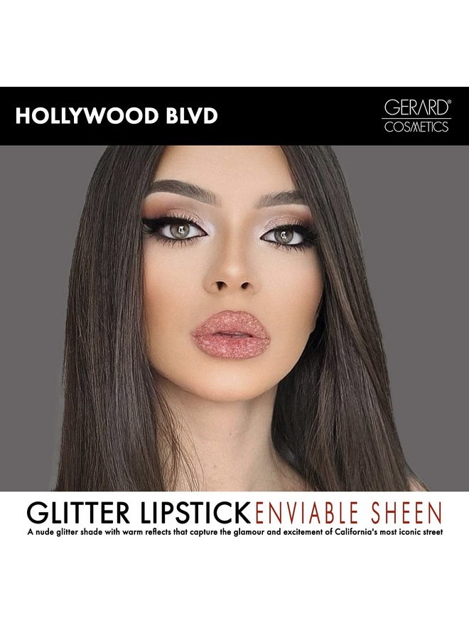 Gerard Cosmetics - Glitter Lipstick Highly Pigmented Formula Gives Metallic Finish Glides Smoothly Comfortable And Long Lasting Wear Alone Or Layered Over Another Hue Hollywood Blvd .14 Oz - Image 1