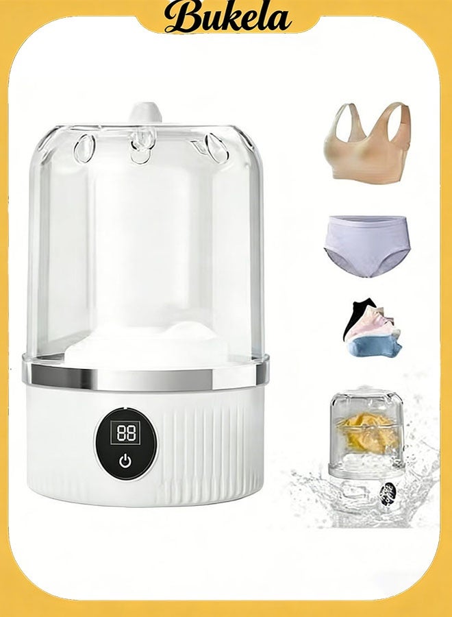 كيلا آلة تنظيف الملابس الداخلية، غسالة صغيرة محمولة، غسالة صغيرة، غسالة لاسلكية قابلة لإعادة الشحن، حمالة صدر، ملابس داخلية، جوارب (أبيض) - Image 1