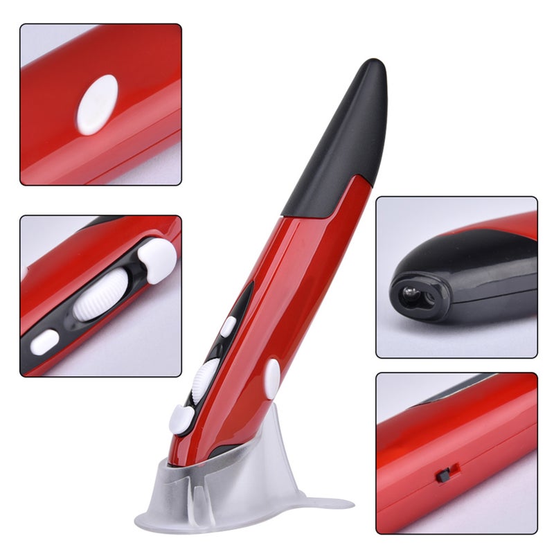2.4GHz Wireless Optical Pen Adjustable 500/1000DPI Optical Presenter Flip Pen for PC Android Red - Image 5