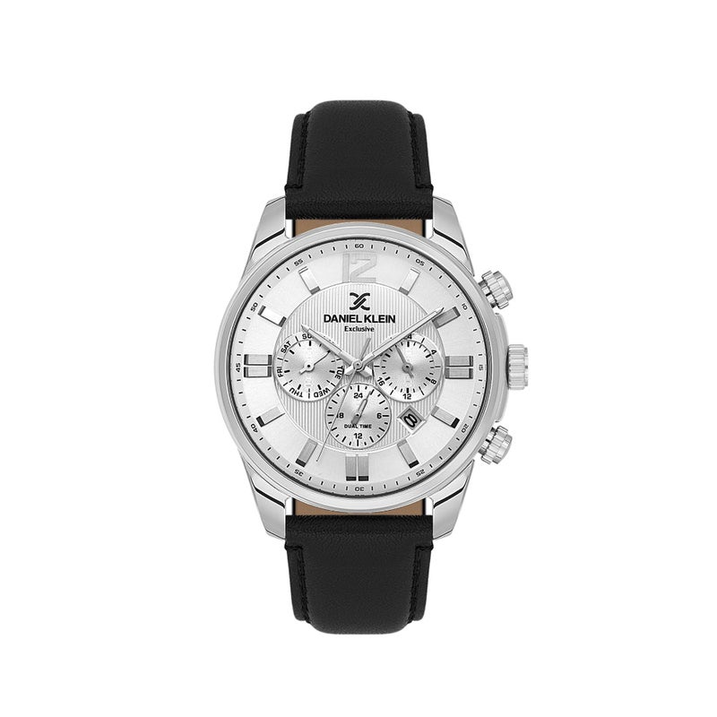 DANIEL KLEIN Exclusive Black Leather Watch for Men DK.6.14231-1 - Image 1