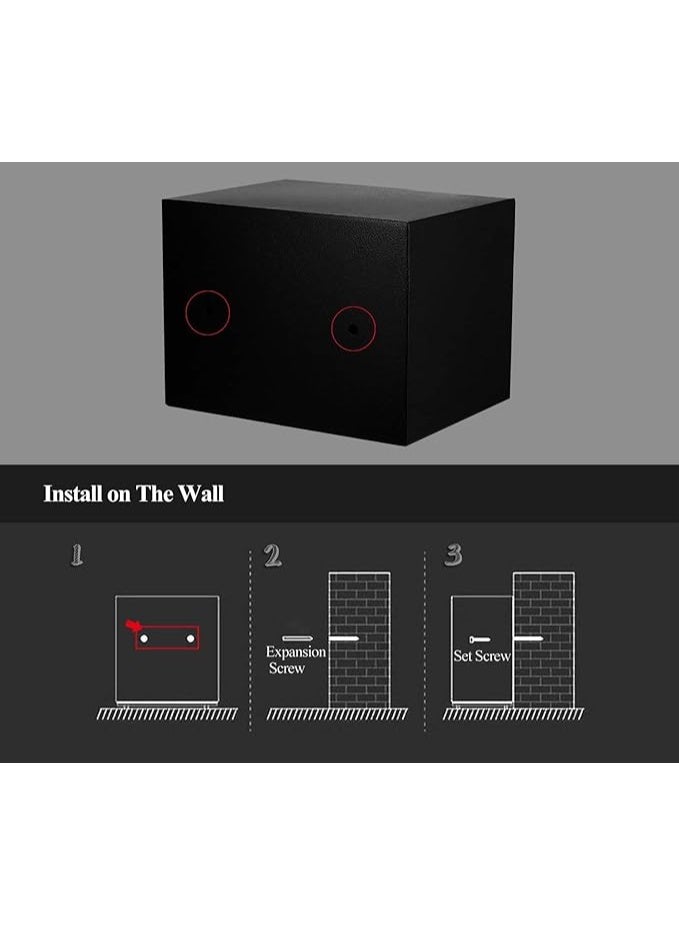 Spaceshoop Small Rectangular Safe, 23x17x17 cm, Black, Electronic Keypad Lock - Image 2
