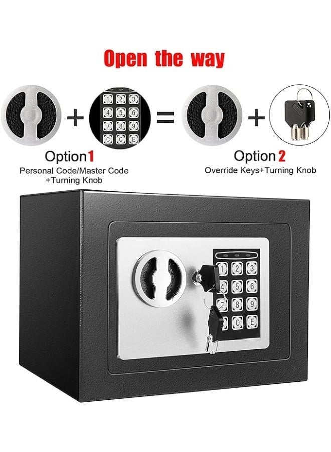 Spaceshoop Small Rectangular Safe Black, Electronic Keypad Lock - Image 3