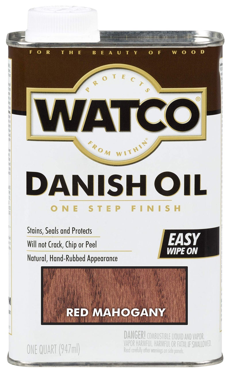 WATCO زيت دانماركي من واتكو 214380 لتشطيب الخشب، ربع جالون، ماهوجني أحمر - Image 4