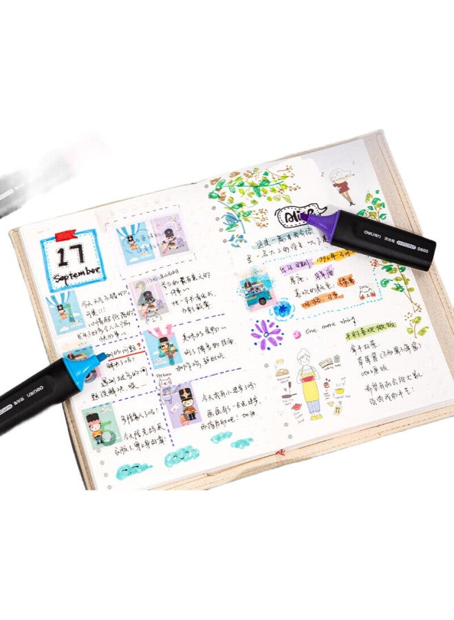 Deli قلم تمييز برتقالي من دلي لمراجعة الامتحانات، وتحديد النقاط الرئيسية، والت Memorization، واللوجستيات، والمكتب، واستخدام الطلاب، قلم ماركر مائي، مناسب للتدوين والرسم، عبوة 10 قلم S600 - Image 3