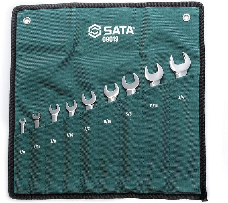 SATA 9-Piece Full-Polish Combination Wrench Set, SAE - ST09019SJ - Image 1