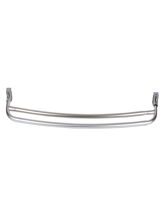 JS Jackson Supplies قضيب دش مزدوج الانحناء من شركة JS Jackson Supplies، مصنوع من المعدن، قابل للتعديل بين 44 و70 بوصة، قضبان من الألومنيوم وأدوات تثبيت من الزنك، أدوات حمام عصرية عالية الجودة، تشطيب نيكل مصقول - Image 2