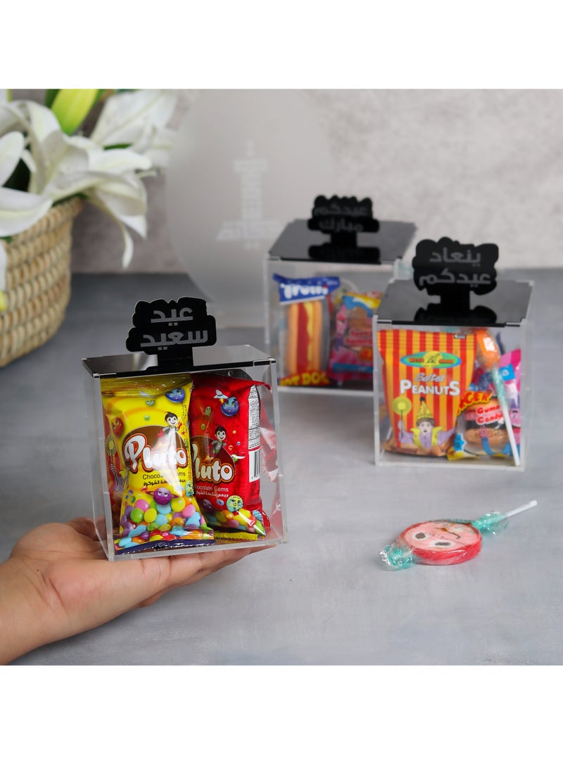 Story Of Candle Box with name, Black cover (empty), transparent kergean distribution 
