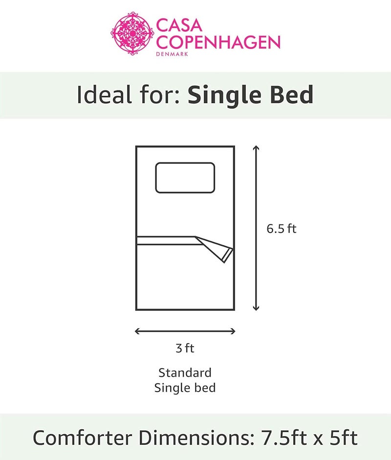CASA COPENHAGEN Casa Copenhagen Microfibre Reversible Comforter Single Bed Dark Olive Green Aqua Blue  - Image 5