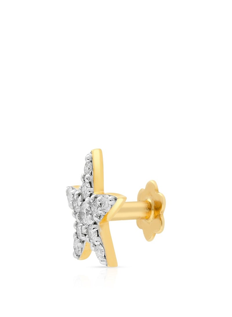 Malabar Gold and Diamonds 18 Karat 750 Purity Mine Diamond Nosepin for Womens MNGNNP0400 - Image 1