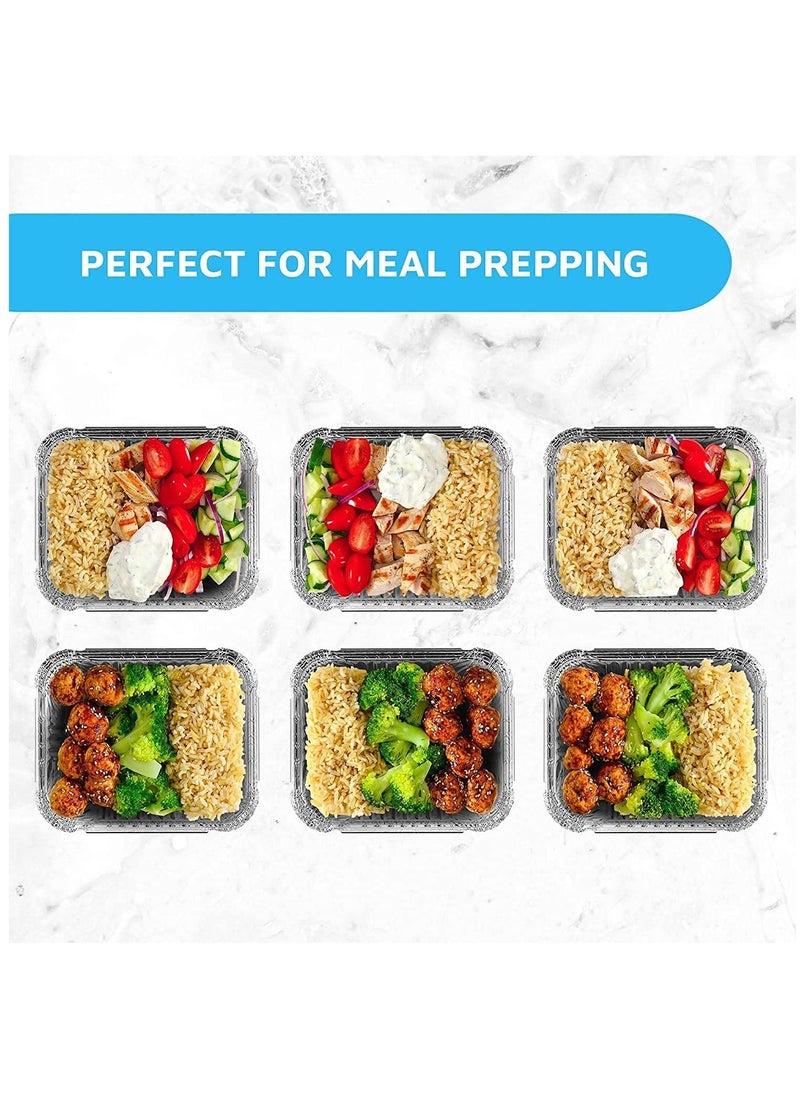 vsell24 - 890CC 1000PC Disposable Aluminium Containers Foil Pans with Lids for Food Storage - Image 1