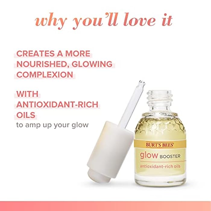 Burt's Bees Glow Booster Face Serum with Antioxidant-Rich Oils for Normal and Combination Skin, 0.51 Fluid Ounces - Image 4