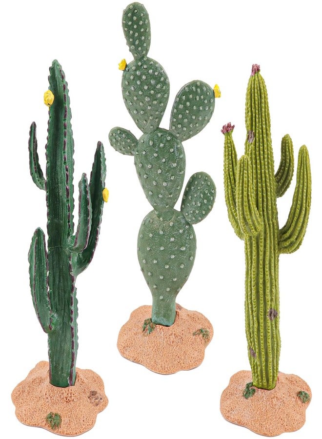 DOERDO DD DOERDO 3 Pcs Resin Cactus Decor Simulation Cactus Plant Landscaping Decoration for Tortoise Lizard Gecko Bearded Dragon, 5.5x2 Inch - Image 1