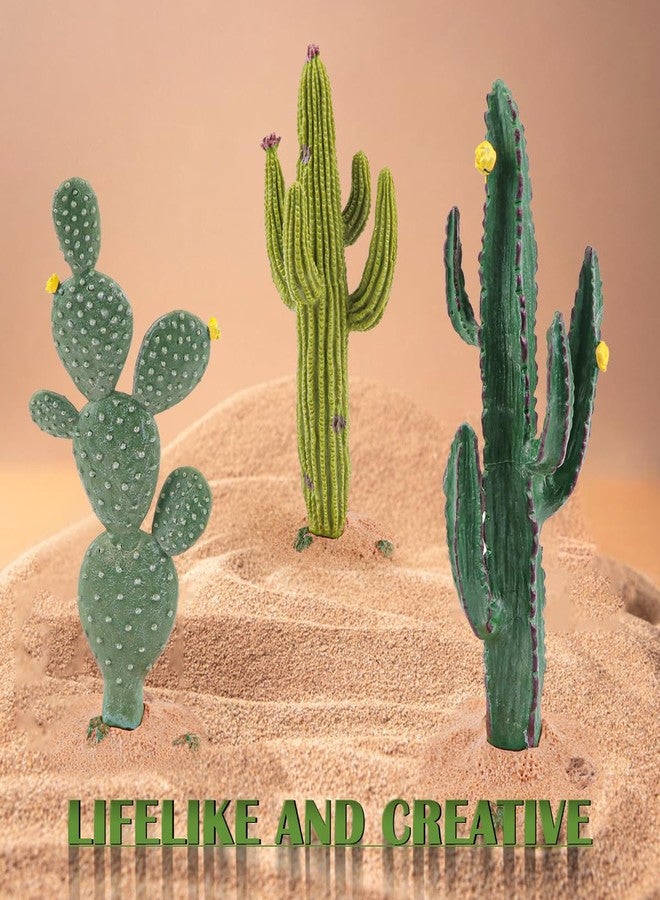 DOERDO DD DOERDO 3 Pcs Resin Cactus Decor Simulation Cactus Plant Landscaping Decoration for Tortoise Lizard Gecko Bearded Dragon, 5.5x2 Inch - Image 5