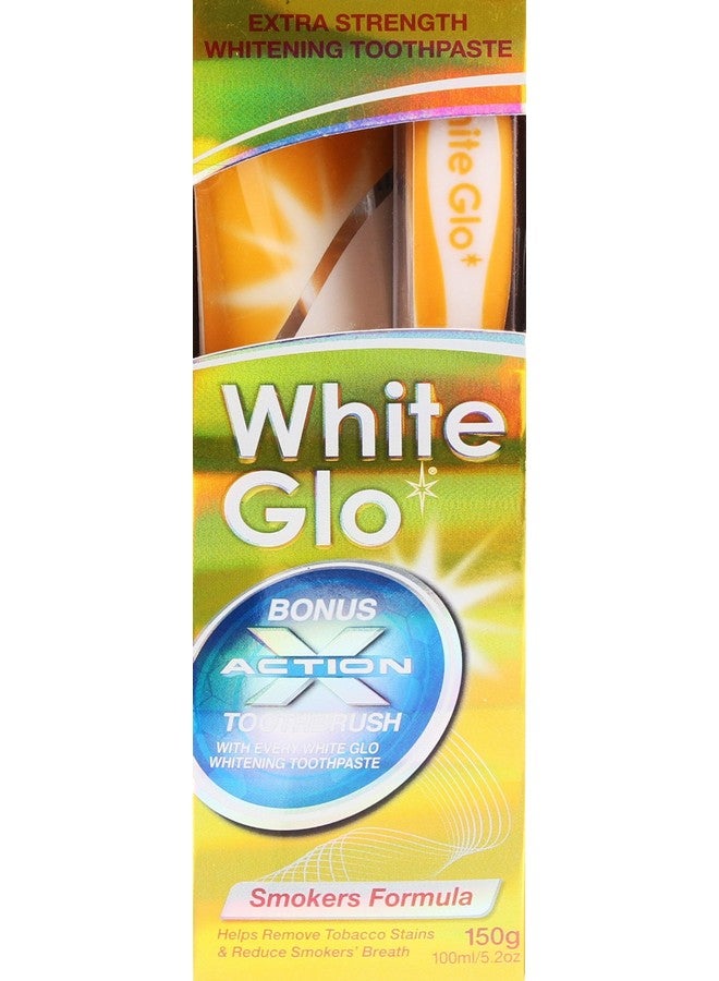 White Glo Smokers Formula Whitening Toothpaste With Bonus X Action Toothbrush 5.2 Ounce - Image 2