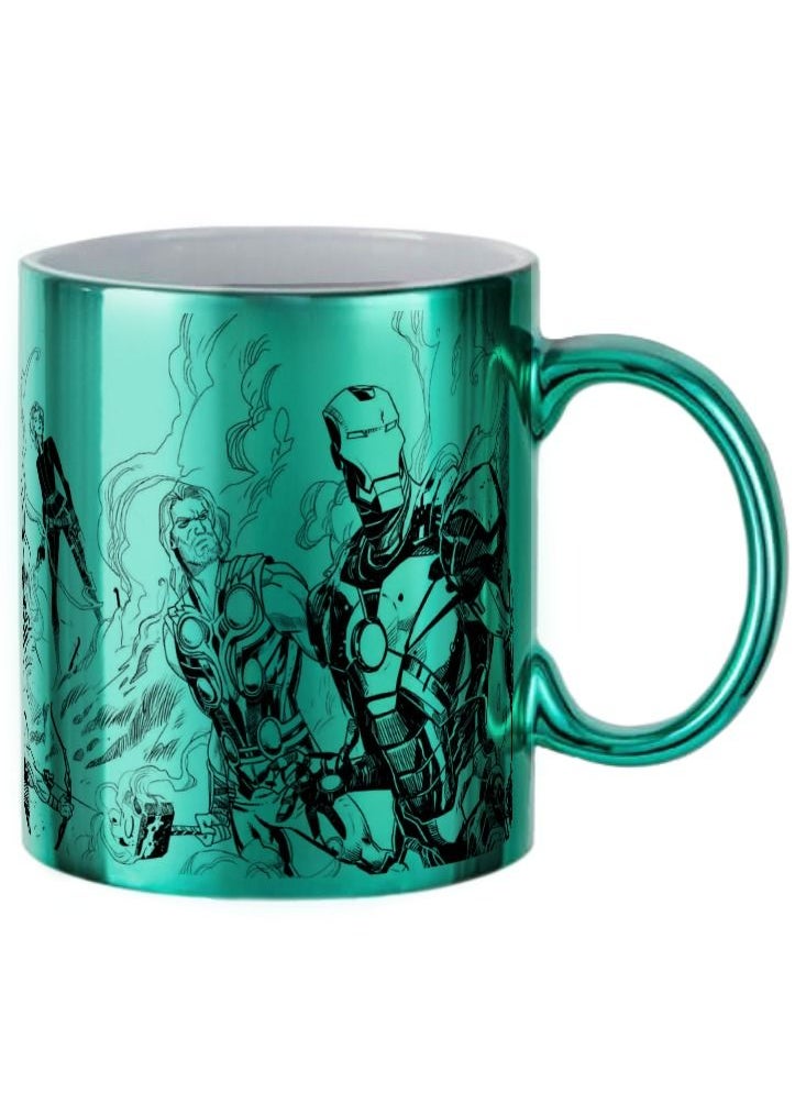 MEC - Marvel Avengers Printed Coffee Mug 11Oz Metallic Green - Image 1
