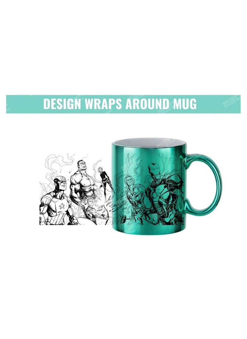 MEC - Marvel Avengers Printed Coffee Mug 11Oz Metallic Green - Image 1