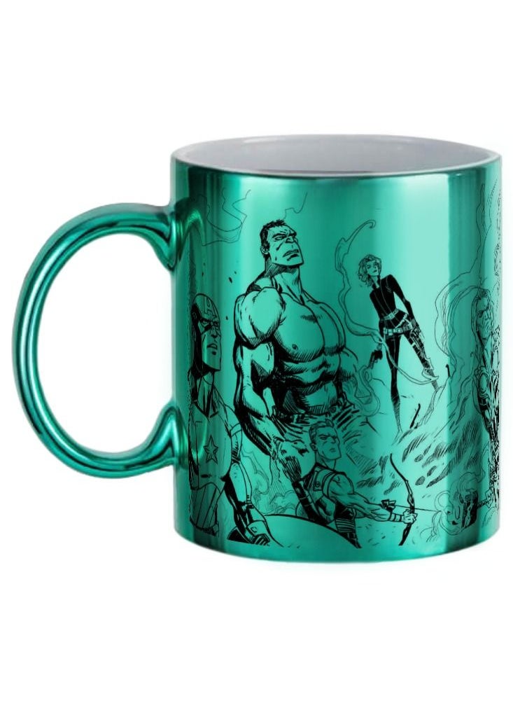 MEC - Marvel Avengers Printed Coffee Mug 11Oz Metallic Green - Image 1
