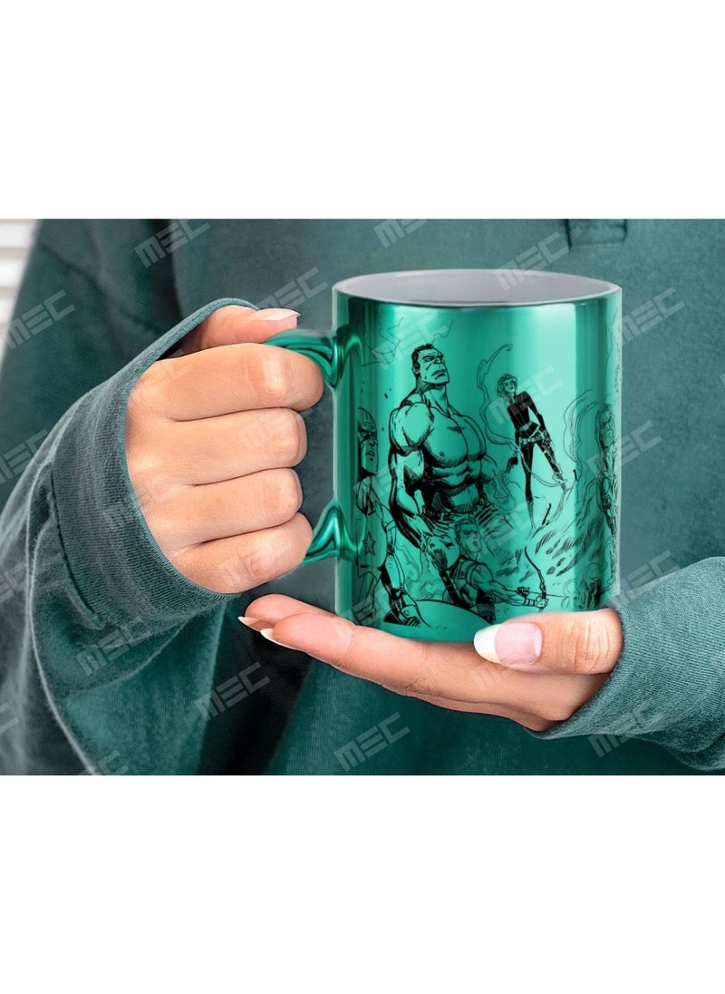 MEC - Marvel Avengers Printed Coffee Mug 11Oz Metallic Green - Image 1