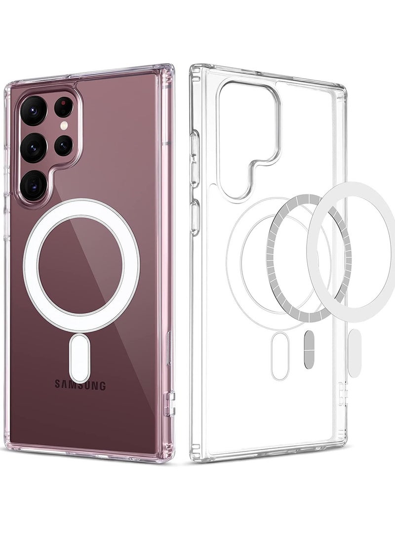 Clear Case for Samsung Galaxy S22 Ultra, Compatible with Mag-Safe Charging, Ultra Slim & Full Protective Shockproof Case Cover (Galaxy S22 Ultra, Clear) - Image 1