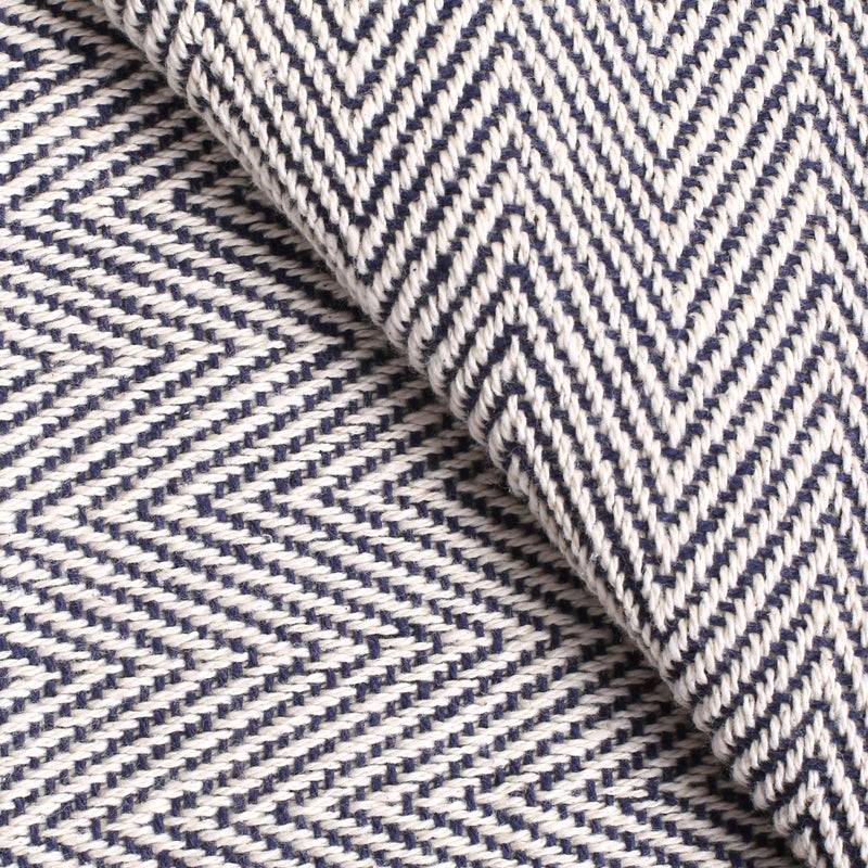 Glamburg 100% Soft and Breathable Cotton Thermal Blanket Twin Navy - Perfect for Layering Any Bed for All Season - Image 4