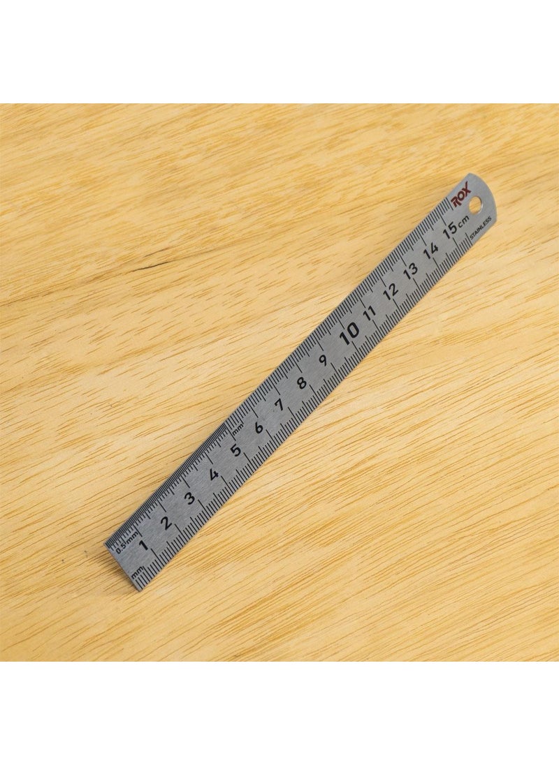 ROX 0198 Double Sided Steel Ruler 150 mm  - Image 5