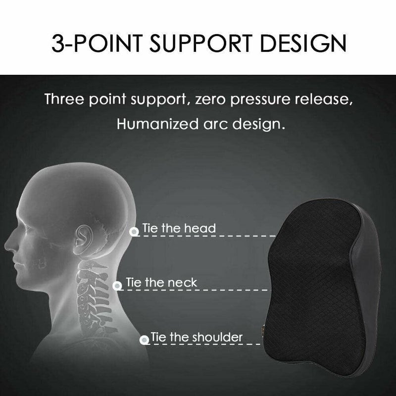 Car Seat Headrest Neck Rest Cushion Car Neck Support Pillow Durable Memory Foam Neck Pillow with Breathable Cover Comfortable Ergonomic Car Neck Pillow for Neck Pain Relief for DrivingBlack - Image 4